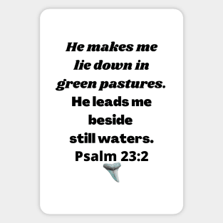 Psalms 23:3 Pastures Water Bible Verse (White) Sticker